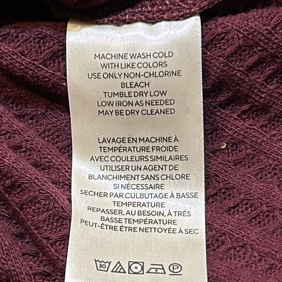 FREE PEOPLE Juicy Long Sleeve Thermal Top Shirt in “Date Night” (Maroon) Size S - Picture 11 of 12